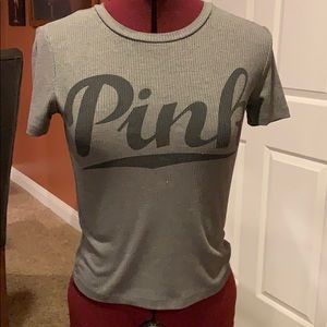 Grey crop top from pink